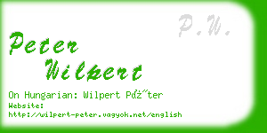 peter wilpert business card